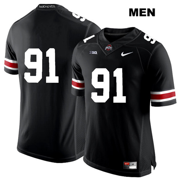Ohio State Buckeyes Men's Drue Chrisman #91 White Number Black Authentic Nike No Name College NCAA Stitched Football Jersey KX19T38KM